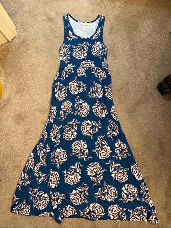 Matilda Jane Dresses & Skirts - Matilda Jane Size X Small Teal Floral Scoop-Neck Maxi Dress EUC.